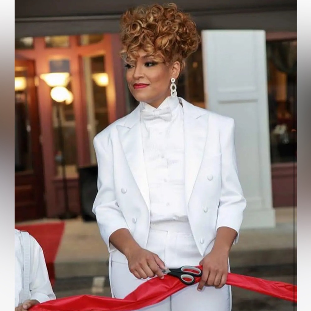 White Tuxedo Tailored To Contour The Curves. Only… - image 1